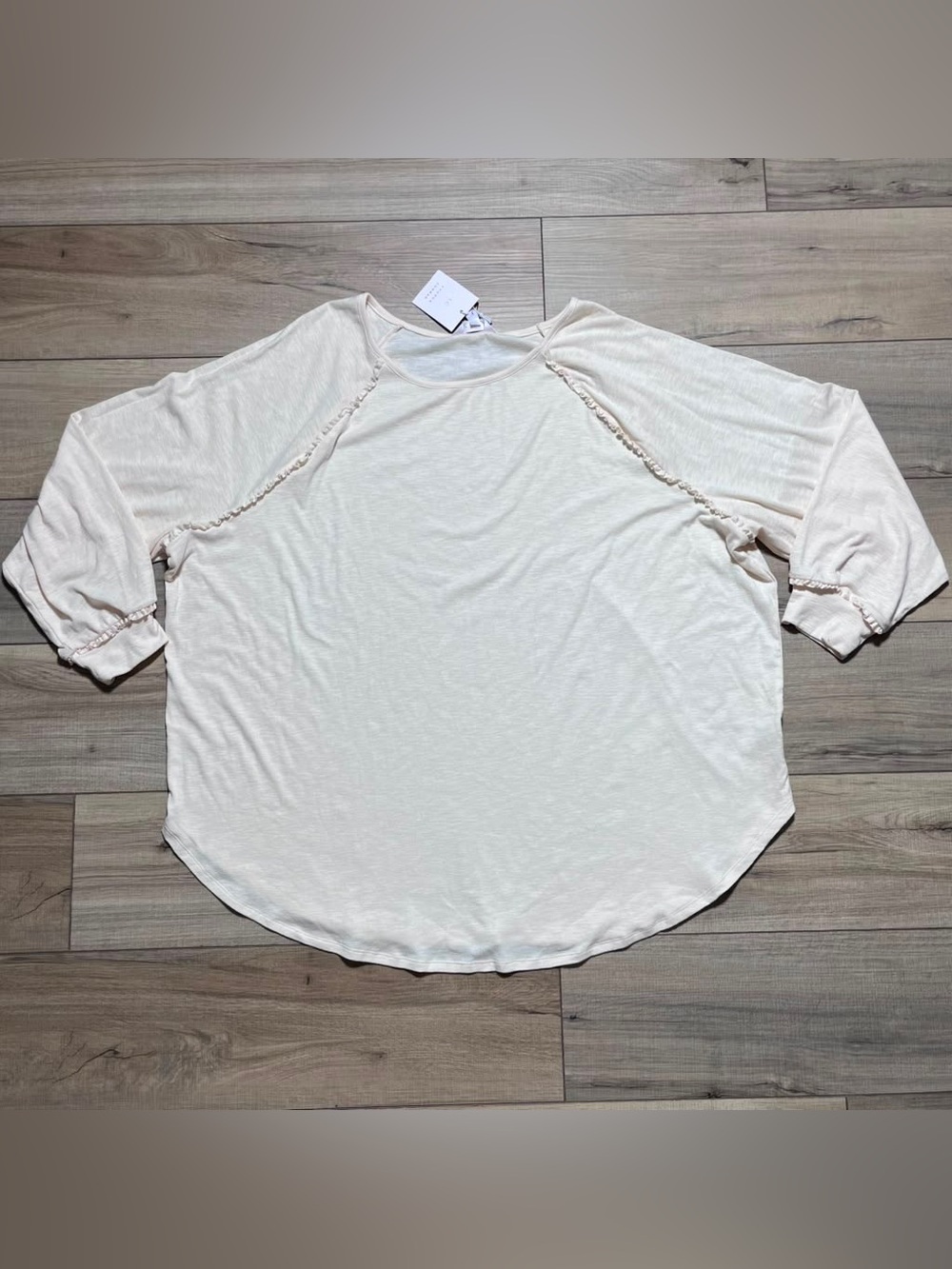 Lauren Conrad Womens Raglan Sleeve Crew Neck Tunic Size 3X English Cream